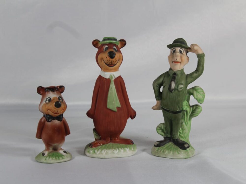 Yogi Bear, Boo Boo & Ranger Smith - Hanna Barbera Porcelain figurines.