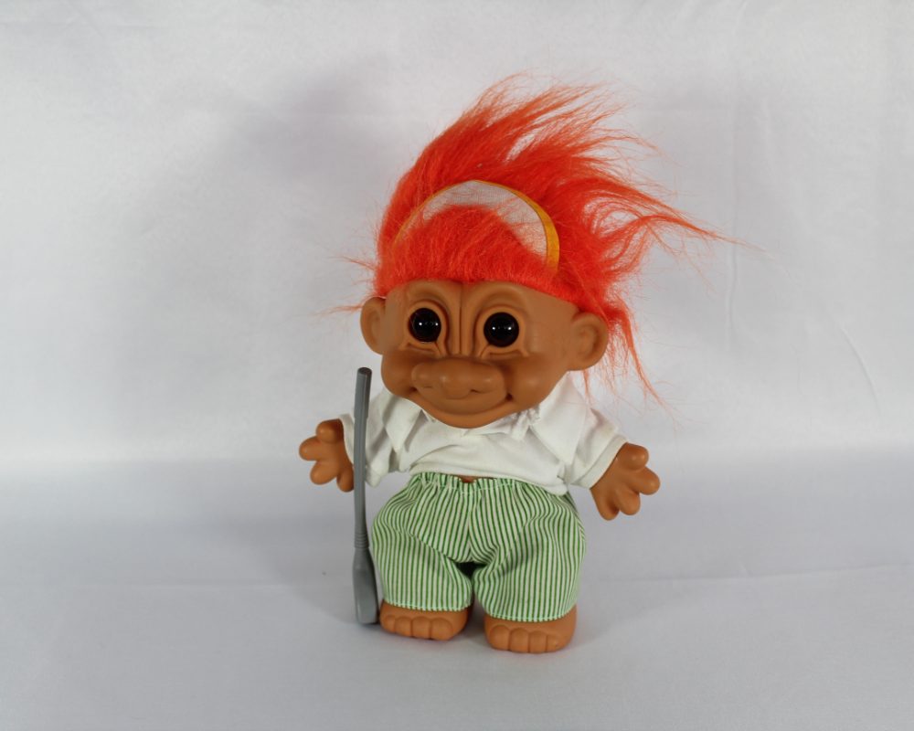Golfing Troll Doll Toy – Russ, 5″ With Club/Putter – Orange Hair